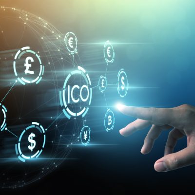 ICO Initial coin offering business financial internet innovation technology concept
